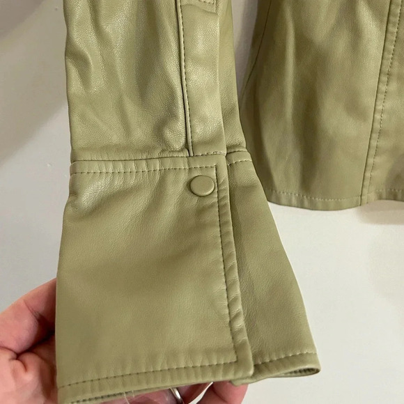 Zara Faux Leather Top Blouse Shacket Corset Seams - Picture 5 of 7